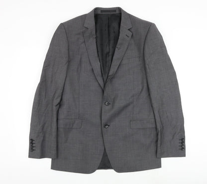 Mens UK Size 40 Blazer Regular Grey Suit Jacket