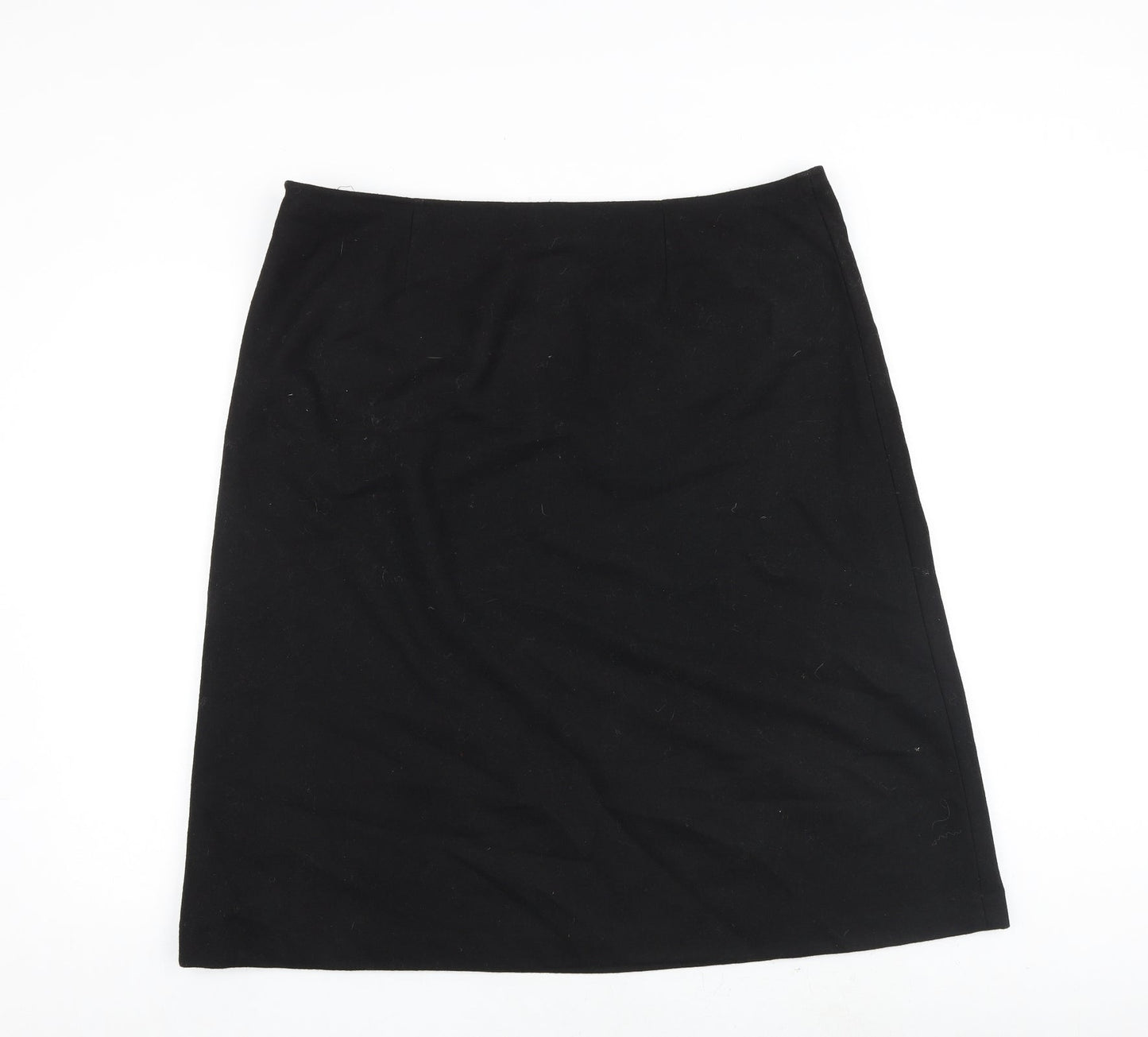 Per Una Womens Black Floral Polyester A-Line Skirt Size 38 in Zip