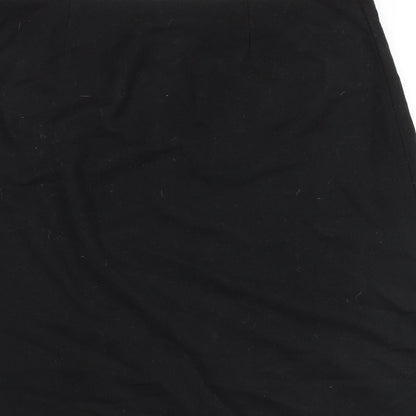 Per Una Womens Black Floral Polyester A-Line Skirt Size 38 in Zip