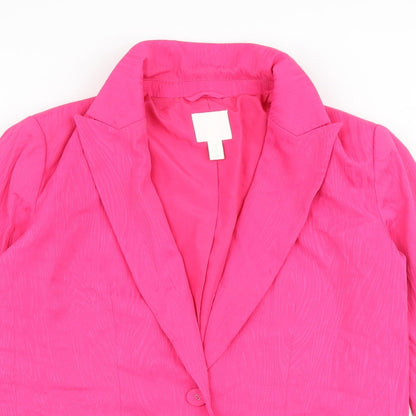 H&M Womens Pink Jacket Blazer Size 8 Button