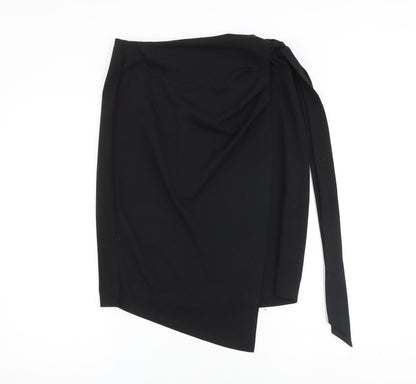 Faith & Joy Womens Black Polyester A-Line Skirt Size XS Zip