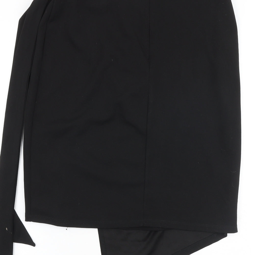 Faith & Joy Womens Black Polyester A-Line Skirt Size XS Zip
