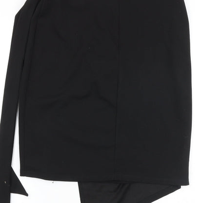 Faith & Joy Womens Black Polyester A-Line Skirt Size XS Zip