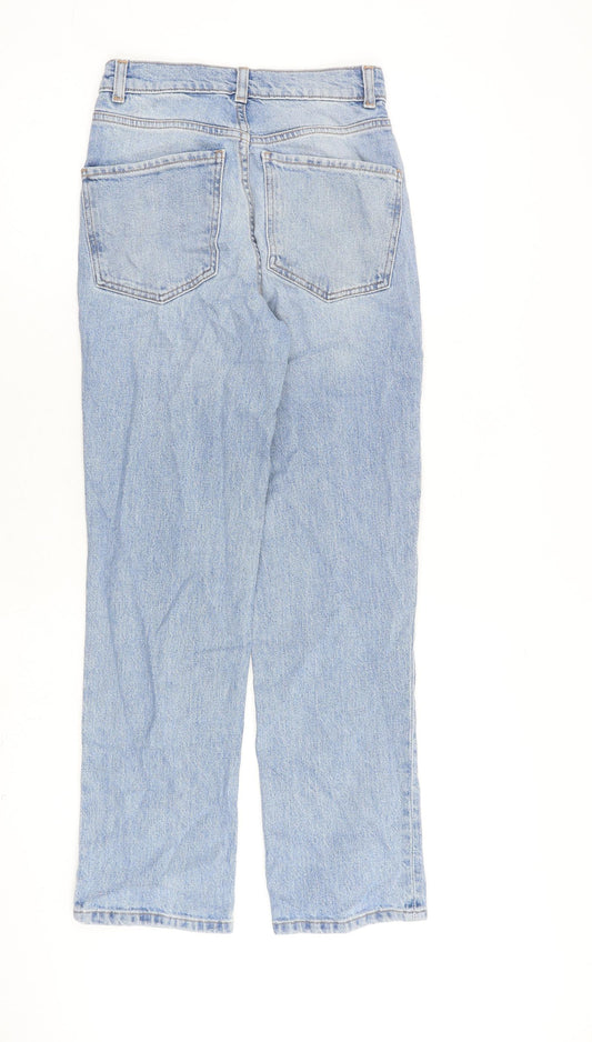ASOS Womens Blue Cotton Straight Jeans Size 24 in L32 in Regular Zip