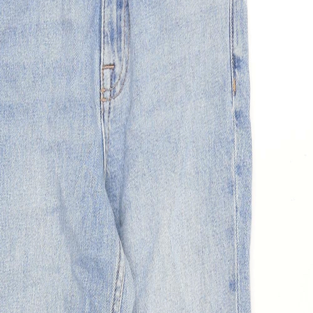 ASOS Womens Blue Cotton Straight Jeans Size 24 in L32 in Regular Zip