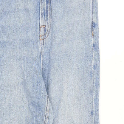 ASOS Womens Blue Cotton Straight Jeans Size 24 in L32 in Regular Zip