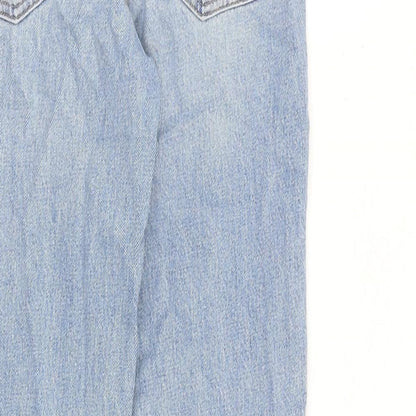 ASOS Womens Blue Cotton Straight Jeans Size 24 in L32 in Regular Zip