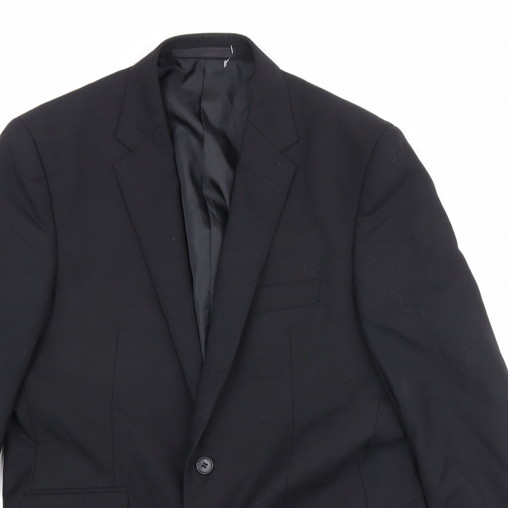 Autograph Mens Black Polyester Jacket Suit Jacket Size 40 Regular