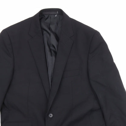 Autograph Mens Black Polyester Jacket Suit Jacket Size 40 Regular