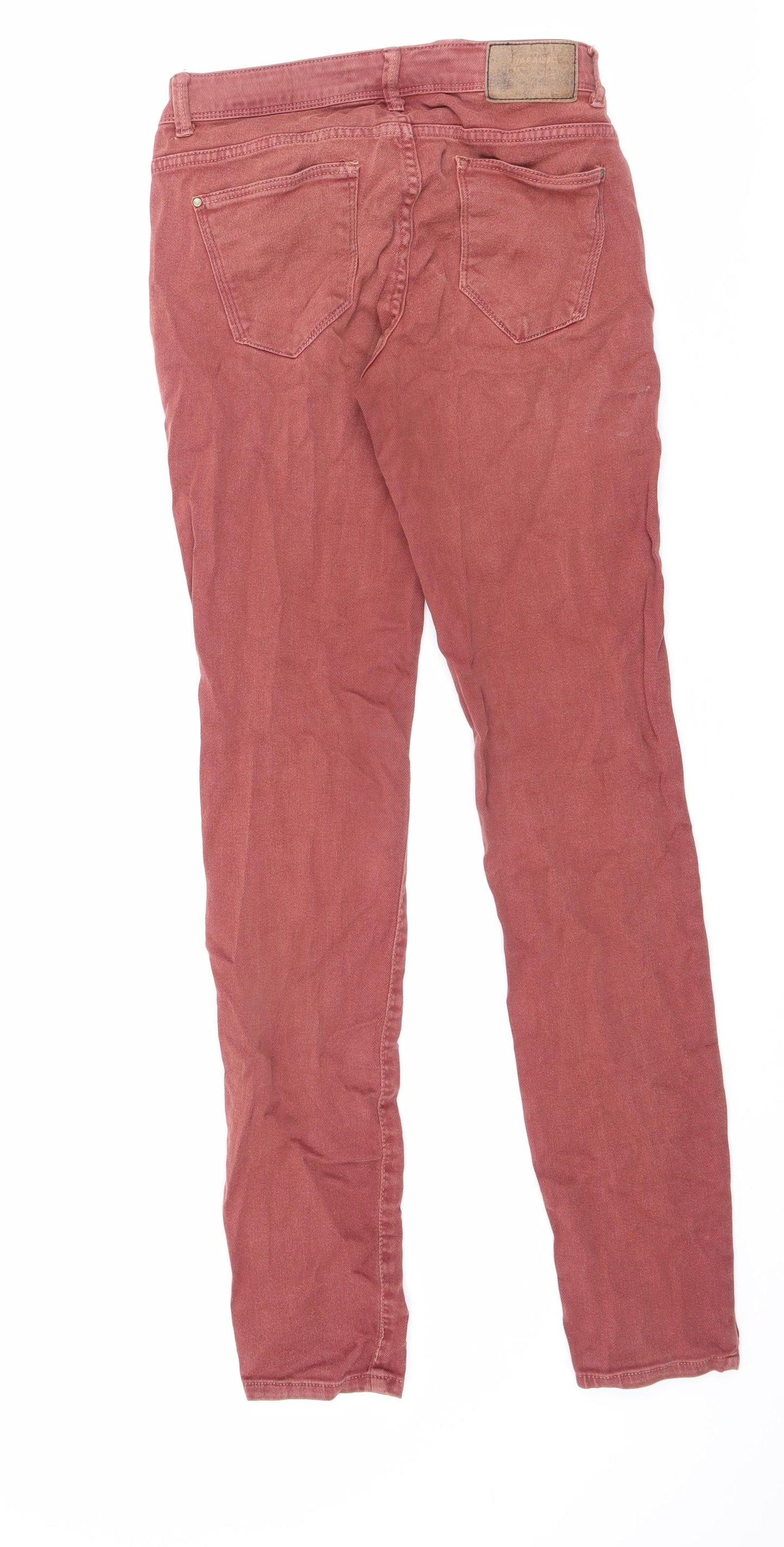 Zara Womens Orange Cotton Skinny Jeans Size 8 L28.5 in Slim Zip