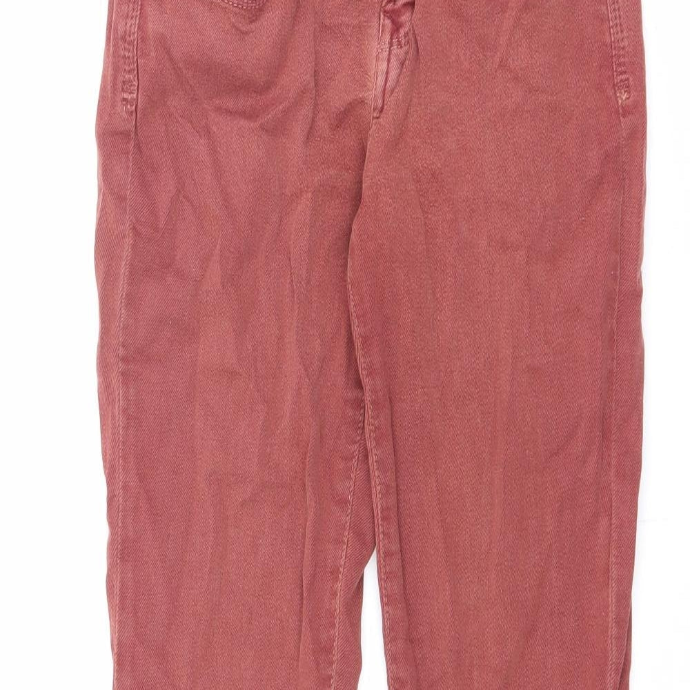 Zara Womens Orange Cotton Skinny Jeans Size 8 L28.5 in Slim Zip