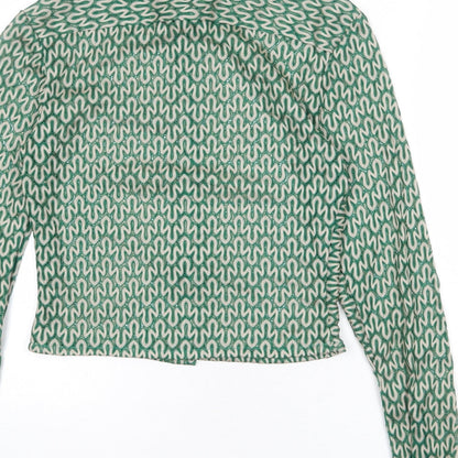 Womens UK Size XS ASOS Green Basic Button-Up