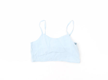 Zara Girls Blue Polyester Camisole T-Shirt Size 7 Years Scoop Neck Pullover - Cropped