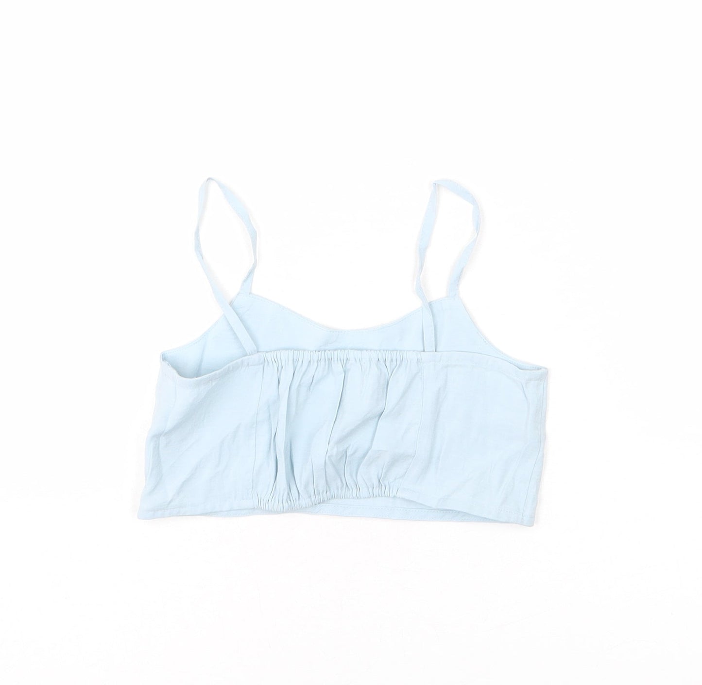 Zara Girls Blue Polyester Camisole T-Shirt Size 7 Years Scoop Neck Pullover - Cropped