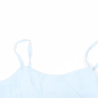 Zara Girls Blue Polyester Camisole T-Shirt Size 7 Years Scoop Neck Pullover - Cropped