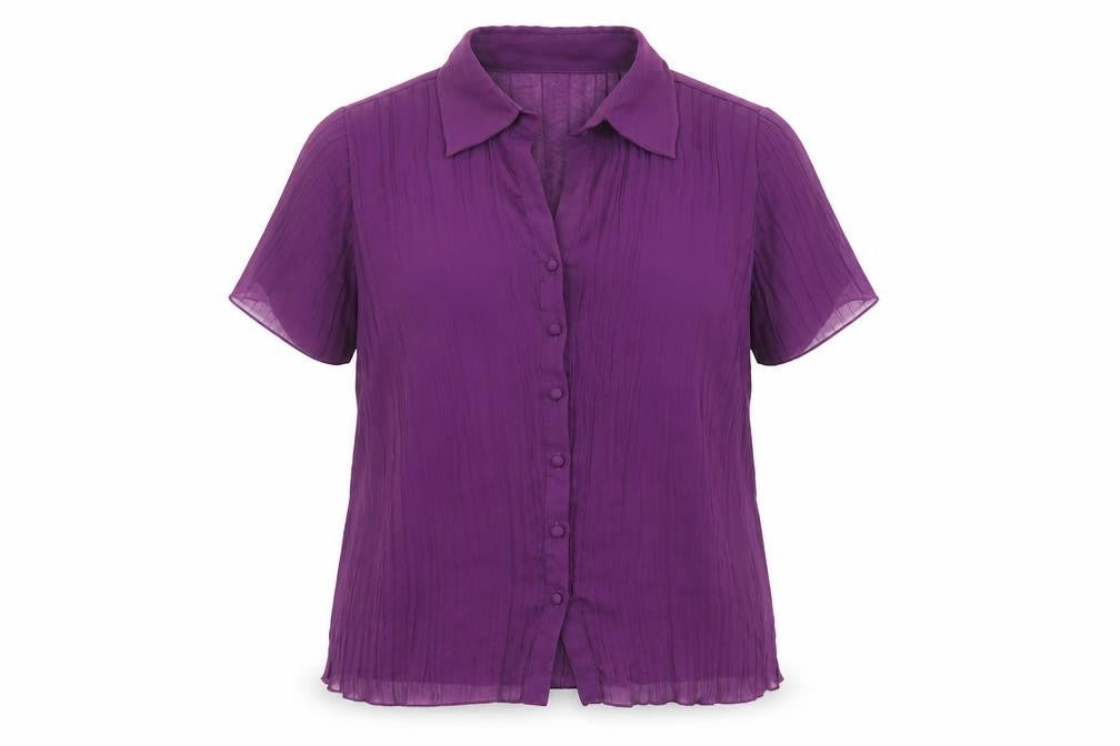 Womens UK Size 14 Classics Purple Basic Blouse