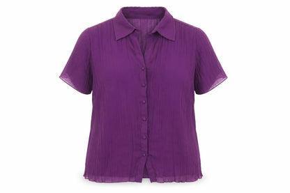 Womens UK Size 14 Classics Purple Basic Blouse
