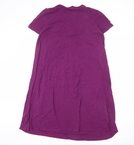 Per Una Womens Purple Viscose Shift Size 12 Scoop Neck Pullover