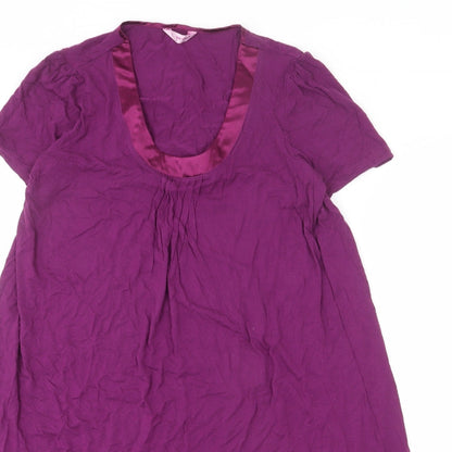 Per Una Womens Purple Viscose Shift Size 12 Scoop Neck Pullover