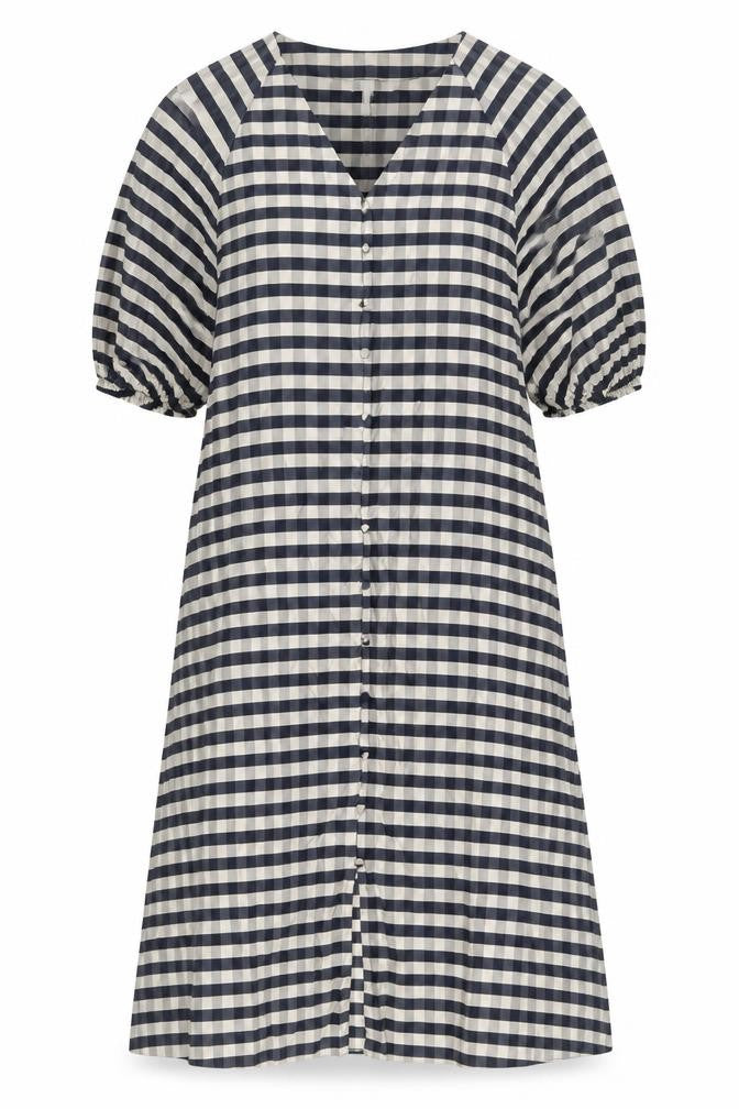H&M Womens Beige Plaid Viscose Shift Size XS V-Neck Pullover