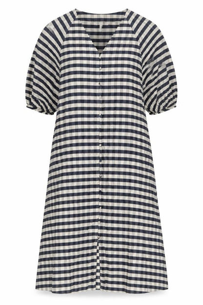 H&M Womens Beige Plaid Viscose Shift Size XS V-Neck Pullover