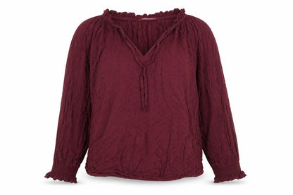 H&M Womens Red Polka Dot Viscose Basic Blouse Size 8 V-Neck