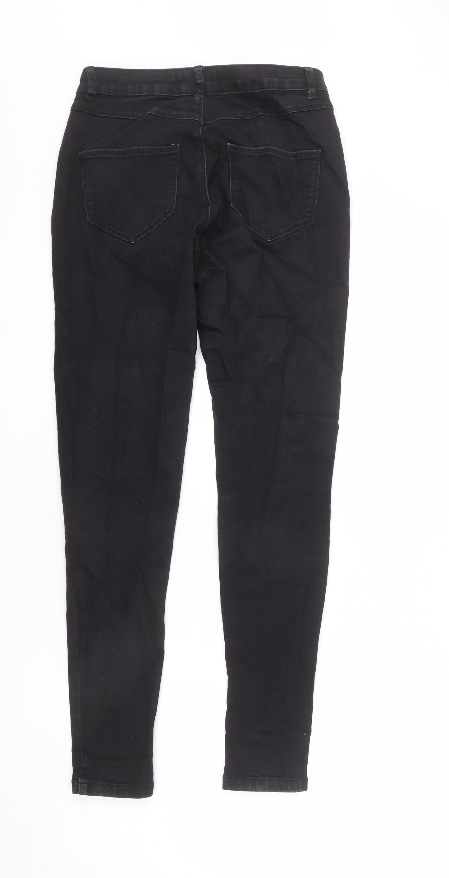 Dorothy Perkins Womens Black Cotton Skinny Jeans Size 8 L28 in Regular Zip
