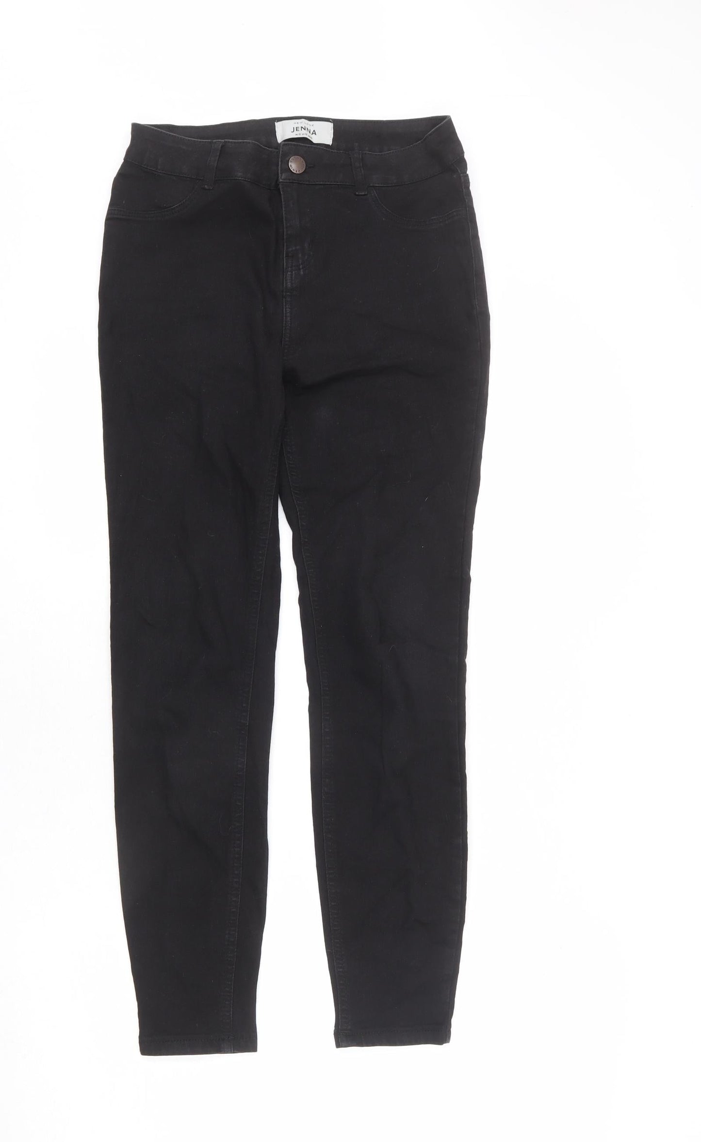 New Look Womens Black Cotton Skinny Jeans Size 10 L25 in Regular Zip