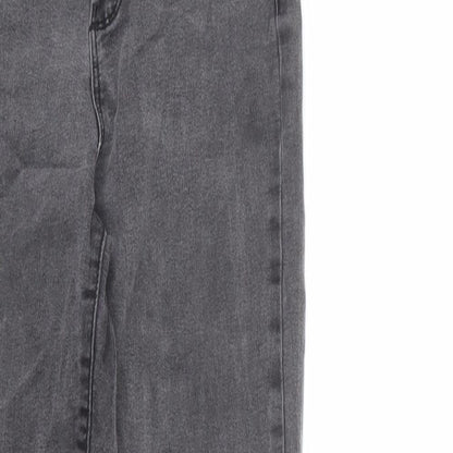 Denim & Co. Womens Grey Cotton Skinny Jeans Size 12 L28 in Regular Zip