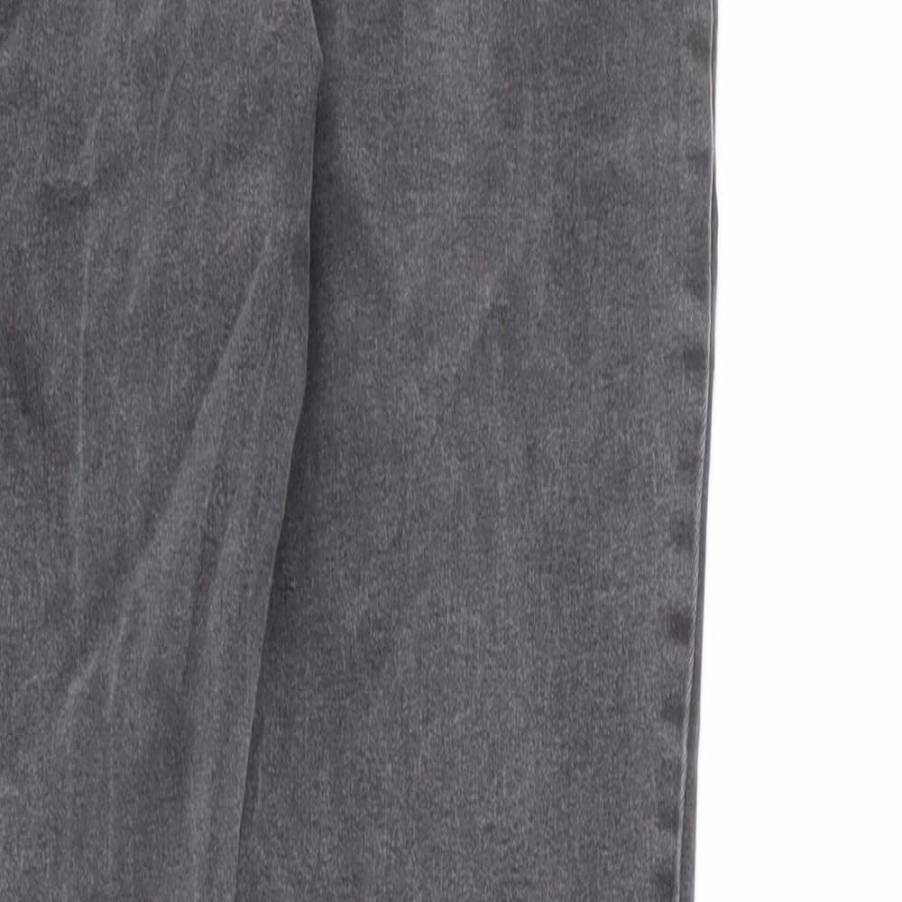 Denim & Co. Womens Grey Cotton Skinny Jeans Size 12 L28 in Regular Zip