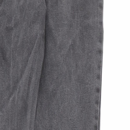 Denim & Co. Womens Grey Cotton Skinny Jeans Size 12 L28 in Regular Zip
