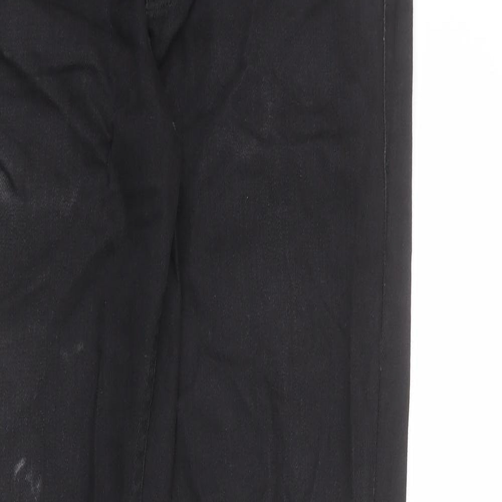 Ellse Mens Black Cotton Straight Jeans Size 28 in L32 in Regular Zip