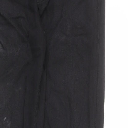 Ellse Mens Black Cotton Straight Jeans Size 28 in L32 in Regular Zip