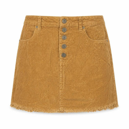 Indigo Rein Womens Brown Cotton A-Line Skirt Size 27 in Button - Frayed Hems