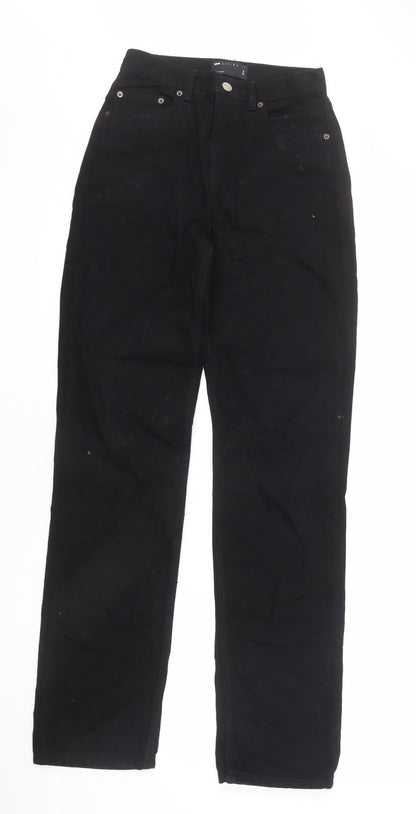ASOS Mens Black Cotton Straight Jeans Size 25 in L34 in Regular Button