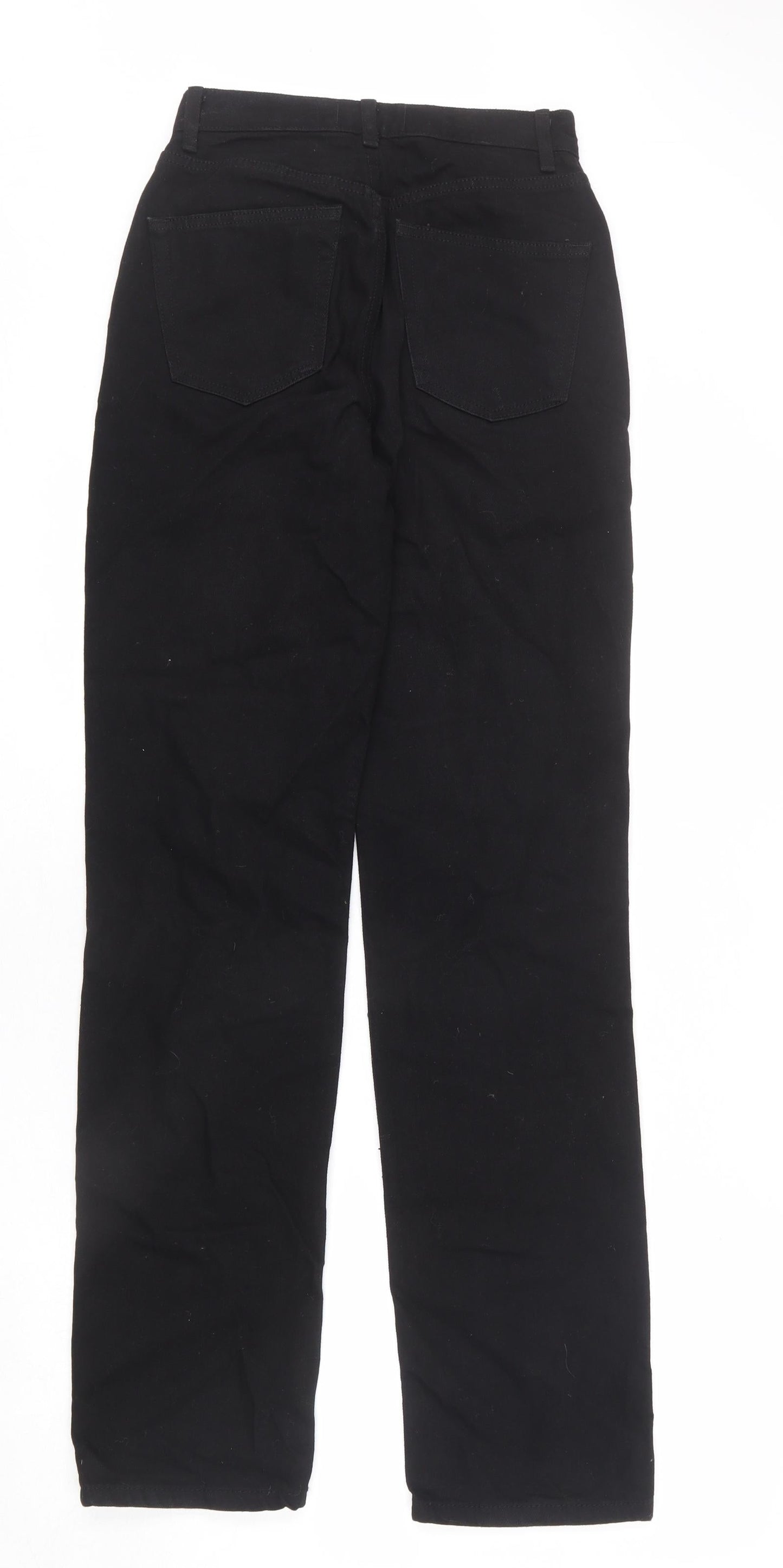 ASOS Mens Black Cotton Straight Jeans Size 25 in L34 in Regular Button