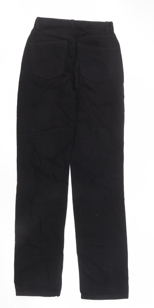 ASOS Mens Black Cotton Straight Jeans Size 25 in L34 in Regular Button