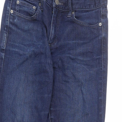 Gap Womens Blue Cotton Straight Jeans Size 28 in L26 in Regular Zip