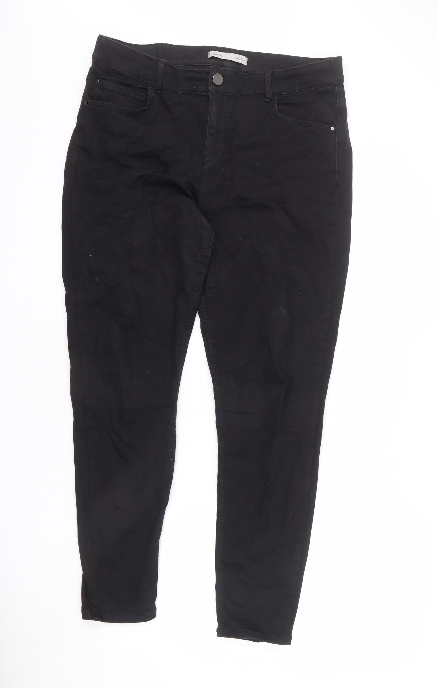 George Womens Black Cotton Skinny Jeans Size 36 in L27 in Regular Zip