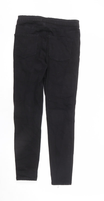 Denim & Co. Womens Black Cotton Skinny Jeans Size 14 L26 in Regular Zip