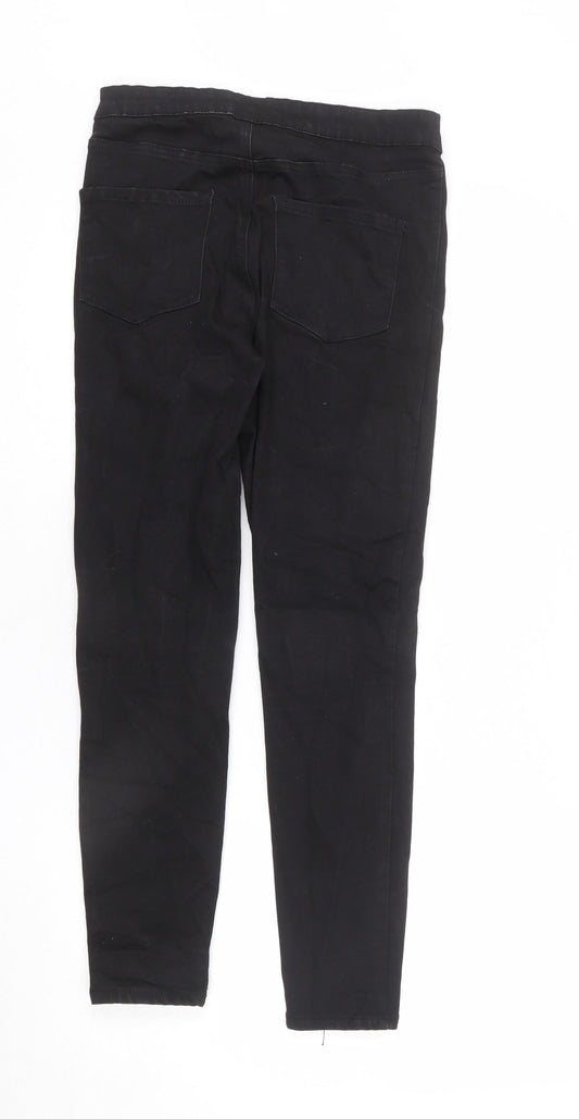 Denim & Co. Womens Black Cotton Skinny Jeans Size 14 L26 in Regular Zip