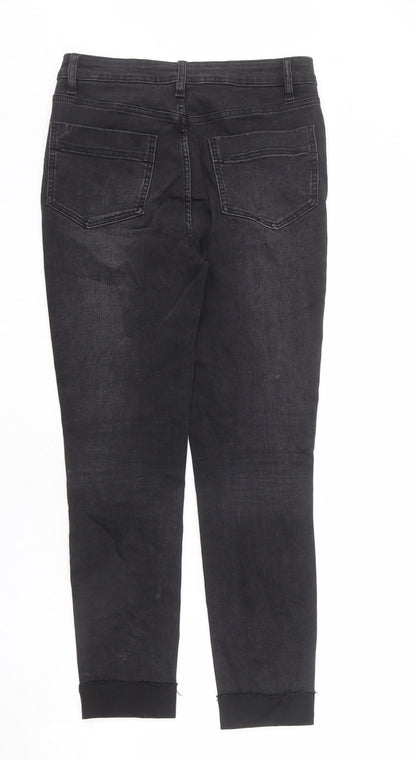 Indigo Womens Grey Cotton Skinny Jeans Size 10 L24 in Regular Zip