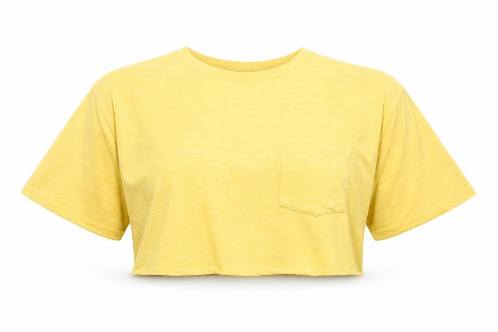 Womens UK Size 6 ASOS Yellow Cropped T-Shirt