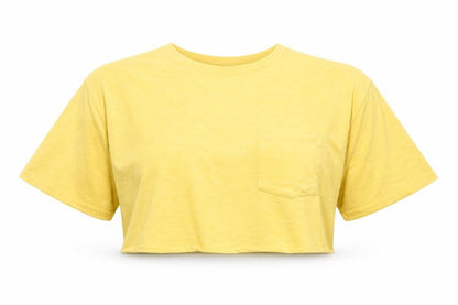 Womens UK Size 6 ASOS Yellow Cropped T-Shirt