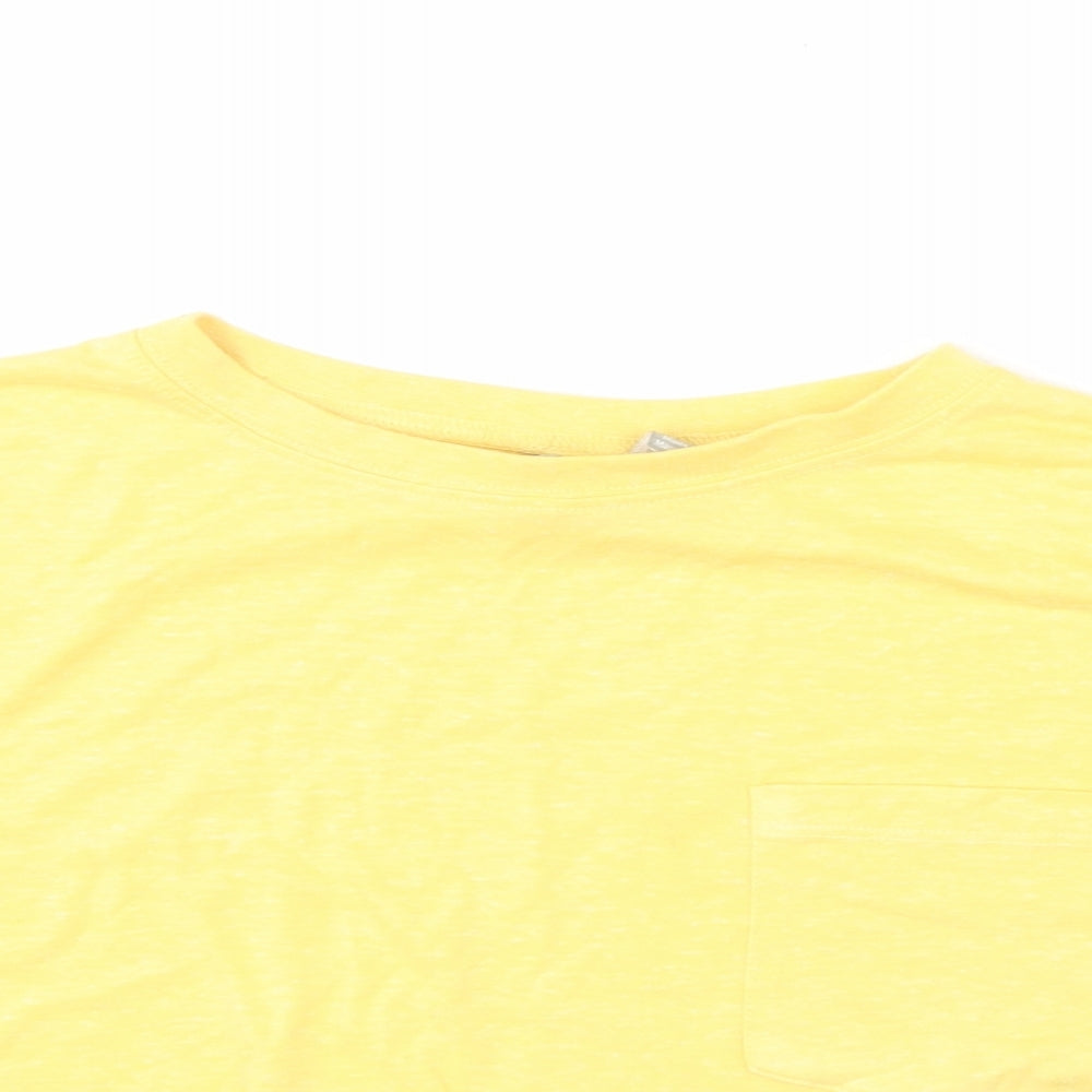 Womens UK Size 6 ASOS Yellow Cropped T-Shirt