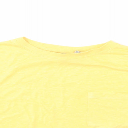 Womens UK Size 6 ASOS Yellow Cropped T-Shirt