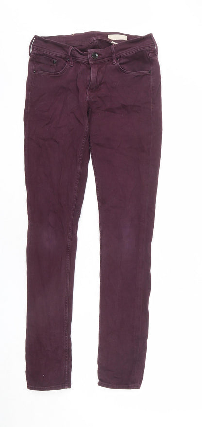 Womens UK Size 28 in H&M Regular Fit Skinny Red Jeans