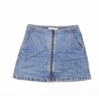 Womens UK Size S Zara A-Line Denim Skirt