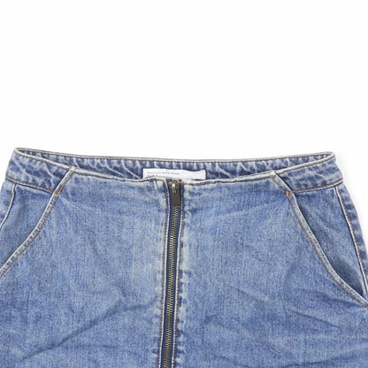 Womens UK Size S Zara A-Line Denim Skirt