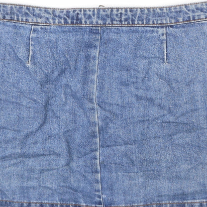 Womens UK Size S Zara A-Line Denim Skirt